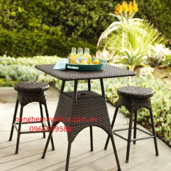 Bộ bàn ghế mây nhựa TT15 Bộ bàn ghế mây nhựa TT15