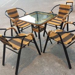 Bộ bàn ghế cafe mây nhựa TT82 Bộ bàn ghế cafe mây nhựa TT82