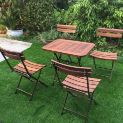 Bộ bàn ghế gỗ cafe mini Bộ bàn ghế gỗ cafe mini