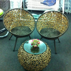 Bộ bàn ghế đồng tiền mây nhựa TT77 Bộ bàn ghế đồng tiền mây nhựa TT77