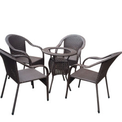 Bộ bàn ghế mây nhựa TT15 Bộ bàn ghế mây nhựa TT15