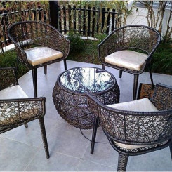 Bộ bàn ghế mây nhựa TT52 Bộ bàn ghế mây nhựa TT52