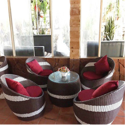 Bộ bàn ghế mây nhựa TT66 Bộ bàn ghế mây nhựa TT66