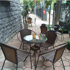 Bộ bàn ghế mây nhựa TT75 Bộ bàn ghế mây nhựa TT75