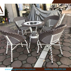 Bộ bàn ghế mây nhựa TT74 Bộ bàn ghế mây nhựa TT74