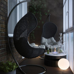 Xích đu mây nhựa hình lưỡi gà TT45 Xích đu mây nhựa hình lưỡi gà TT45