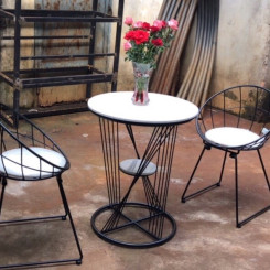 Bộ bàn ghế Cafe sắt uốn TT49 Bộ bàn ghế Cafe sắt uốn TT49