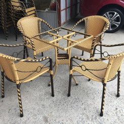 Bộ bàn ghế Cafe mây nhựa TT98 Bộ bàn ghế Cafe mây nhựa TT98