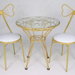 Bộ bàn ghế sắt uốn trái tim TT50 Bộ bàn ghế sắt uốn trái tim TT50