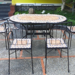 Bộ bàn ghế sắt uốn trái tim TT50 Bộ bàn ghế sắt uốn trái tim TT50