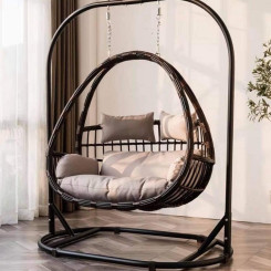 Xích đu lồng mây nhựa TT55 đơn độc đáo Xích đu lồng mây nhựa TT55 đơn độc đáo