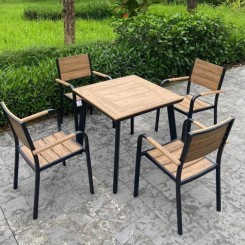 Bộ bàn ghế sân vườn Composite chữ nhật