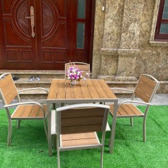 Bộ bàn ghế sân vườn Composite chữ nhật