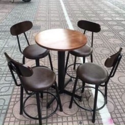 Bộ bàn ghế Cafe sắt uốn TT06