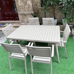 Bộ bàn tròn ghế nhôm đúc nan dài cafe Bộ bàn tròn ghế nhôm đúc nan dài cafe