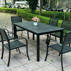Bộ bàn tròn ghế nhôm đúc nan dài cafe Bộ bàn tròn ghế nhôm đúc nan dài cafe