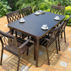 Bộ bàn tròn ghế nhôm đúc nan dài cafe Bộ bàn tròn ghế nhôm đúc nan dài cafe