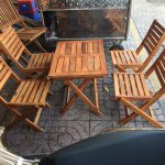 Bộ bàn ghế gỗ cafe mini